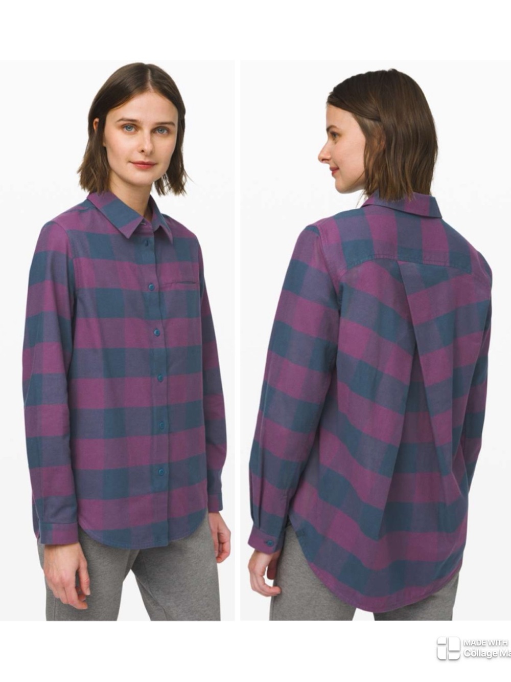 Lululemon Full Day Ahead Cotton Flannel Button Down Shirt
